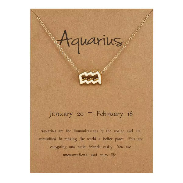 Zodiac Sign Necklace | Gold