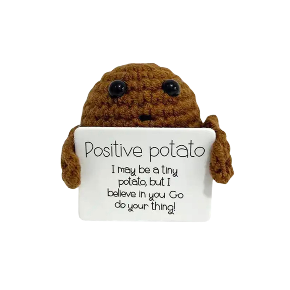 Knitted Positivity Potato l Moivational Teddy Ireland