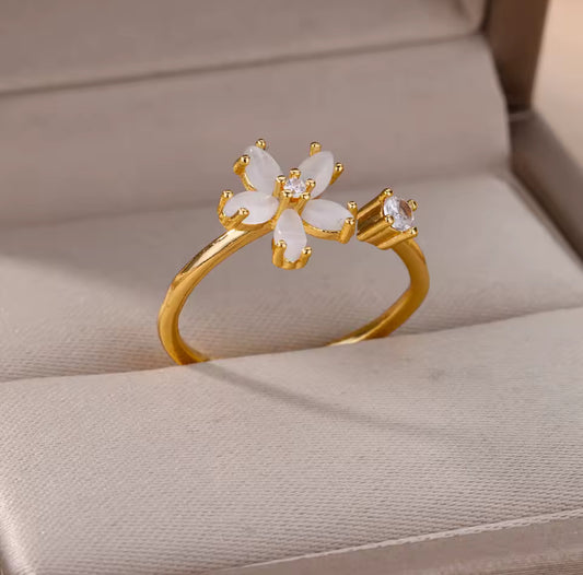 Opal Adjustable Ring | Gold
