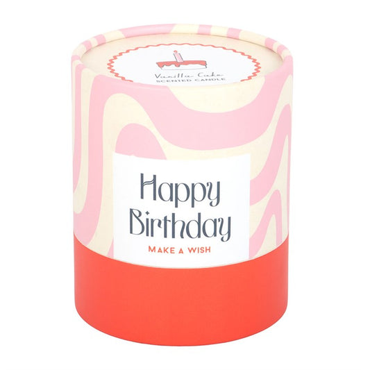Happy Birthday Vanilla Cake Glass Candle