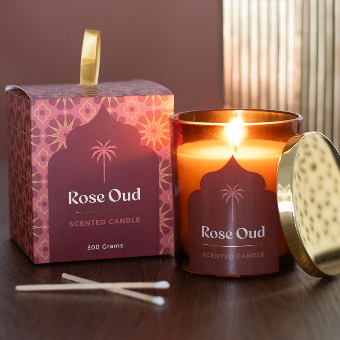 Rose Oud Scented Candle