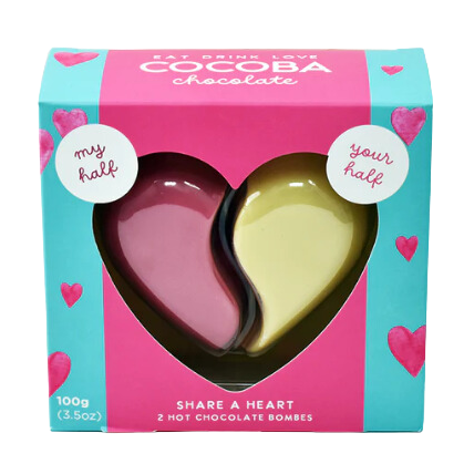 Valentines Sharing Heart Hot Chocolate