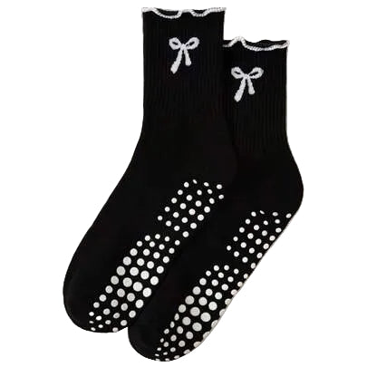 Pilates Bow Grip Socks