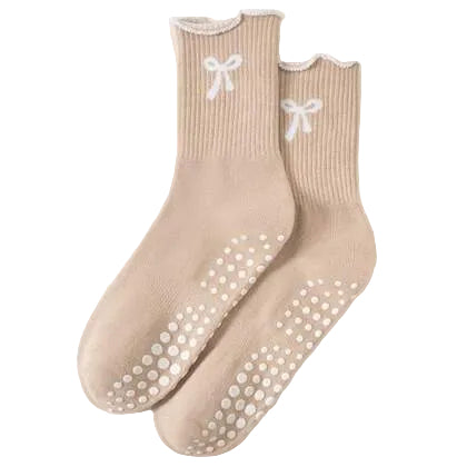 Pilates Bow Grip Socks