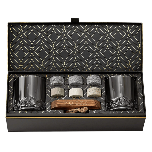 The Connoisseur's Set | Whiskey Glasses & Stones Set