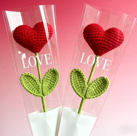 Heart Shaped Crochet Rose