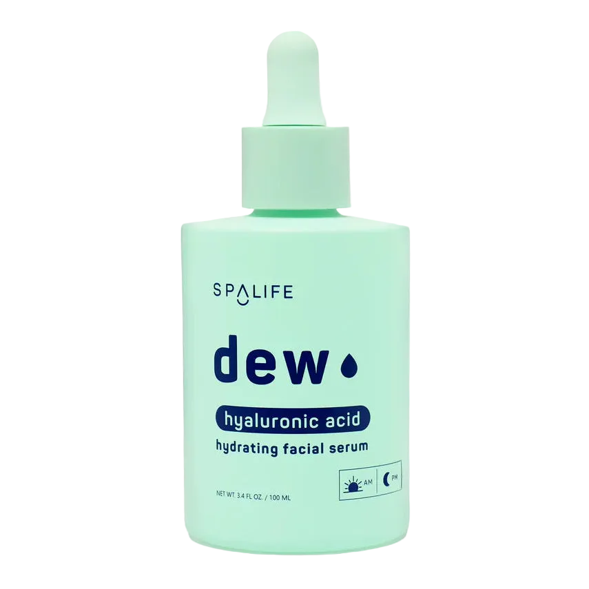 Spalife dew hyaluronic acid serum bottle on a white background