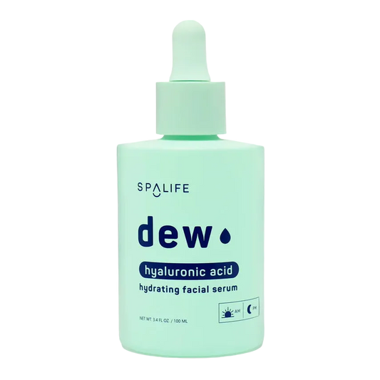 Spalife dew hyaluronic acid serum bottle on a white background