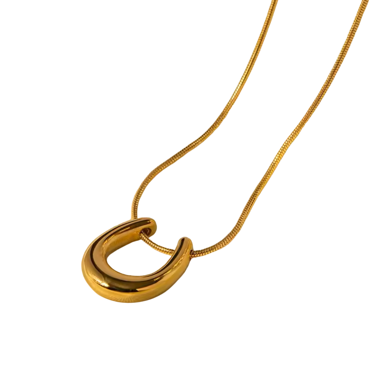 U Shaped Gold Pendant Necklace Ireland