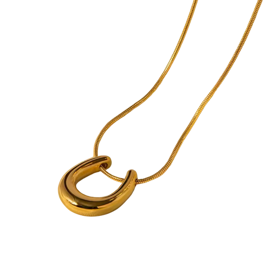 U Shaped Gold Pendant Necklace Ireland