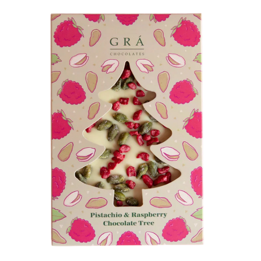 Grá Chocolates Pistachio and Raspberry Christmas Tree