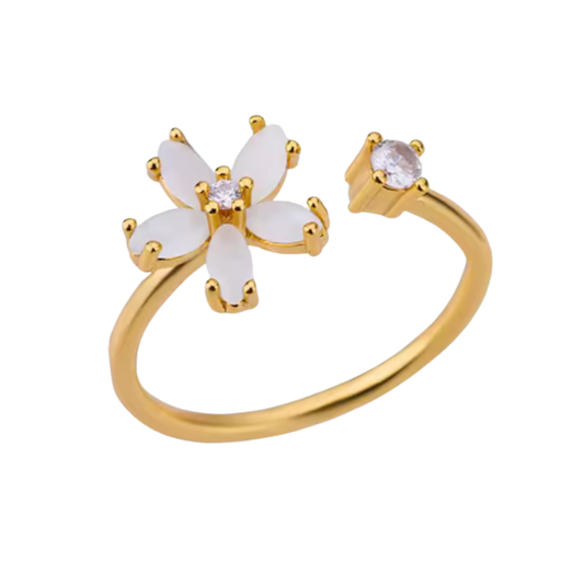 Opal Adjustable Anxiety Ring | Gold