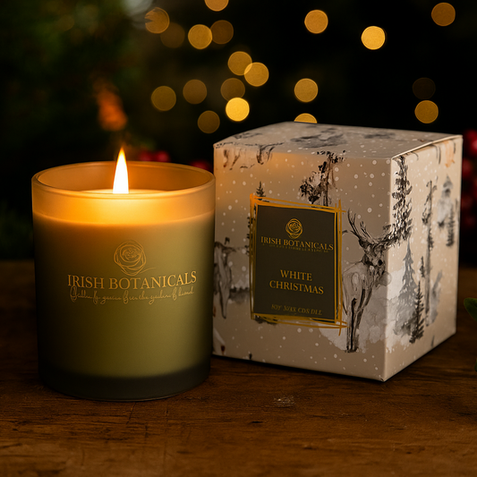 Irish Botanicals White Christmas Candle