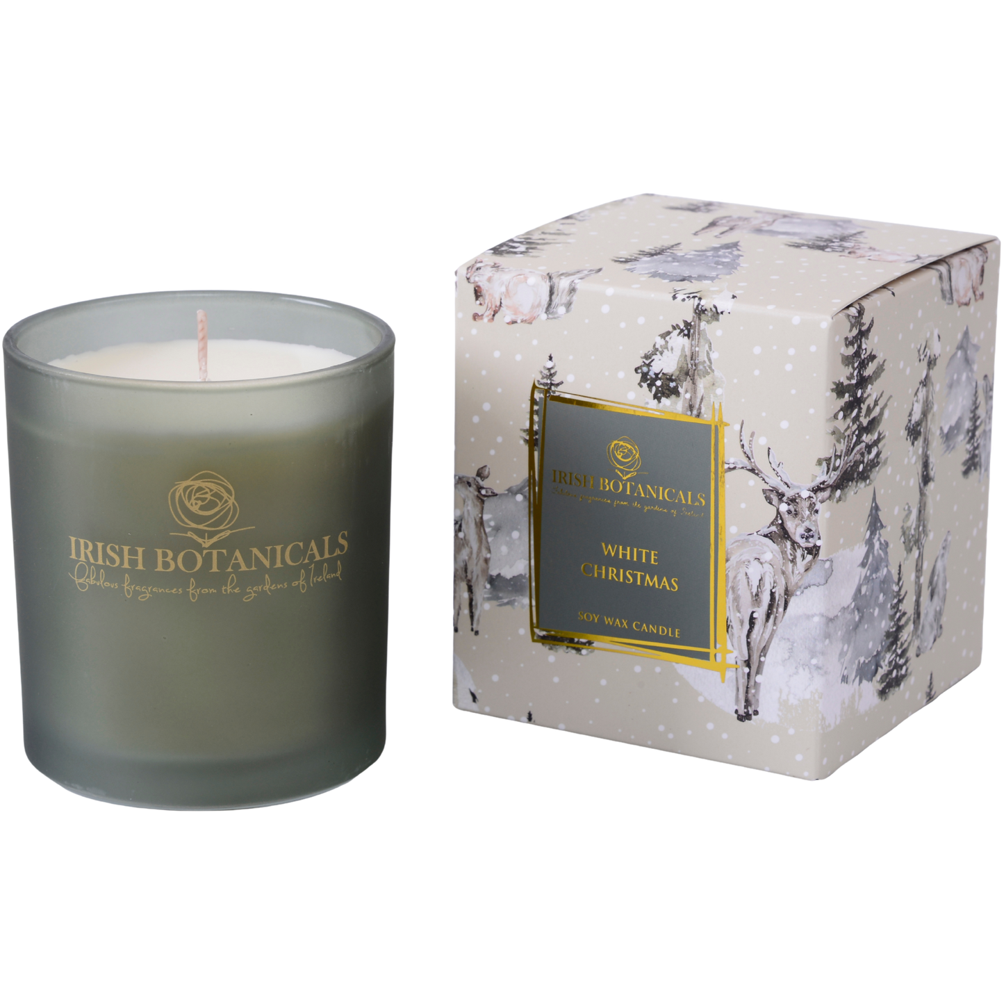 Irish Botanicals White Christmas Candle