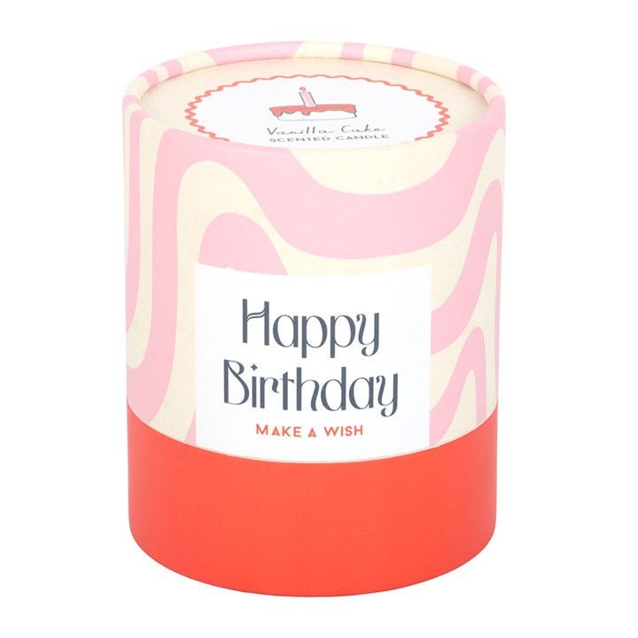Happy Birthday Vanilla Cake Glass Candle