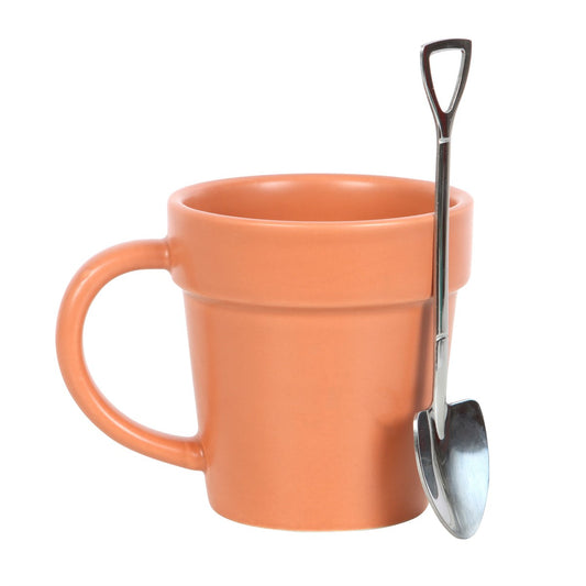 Plant Pot Mug With Shovel Spoon