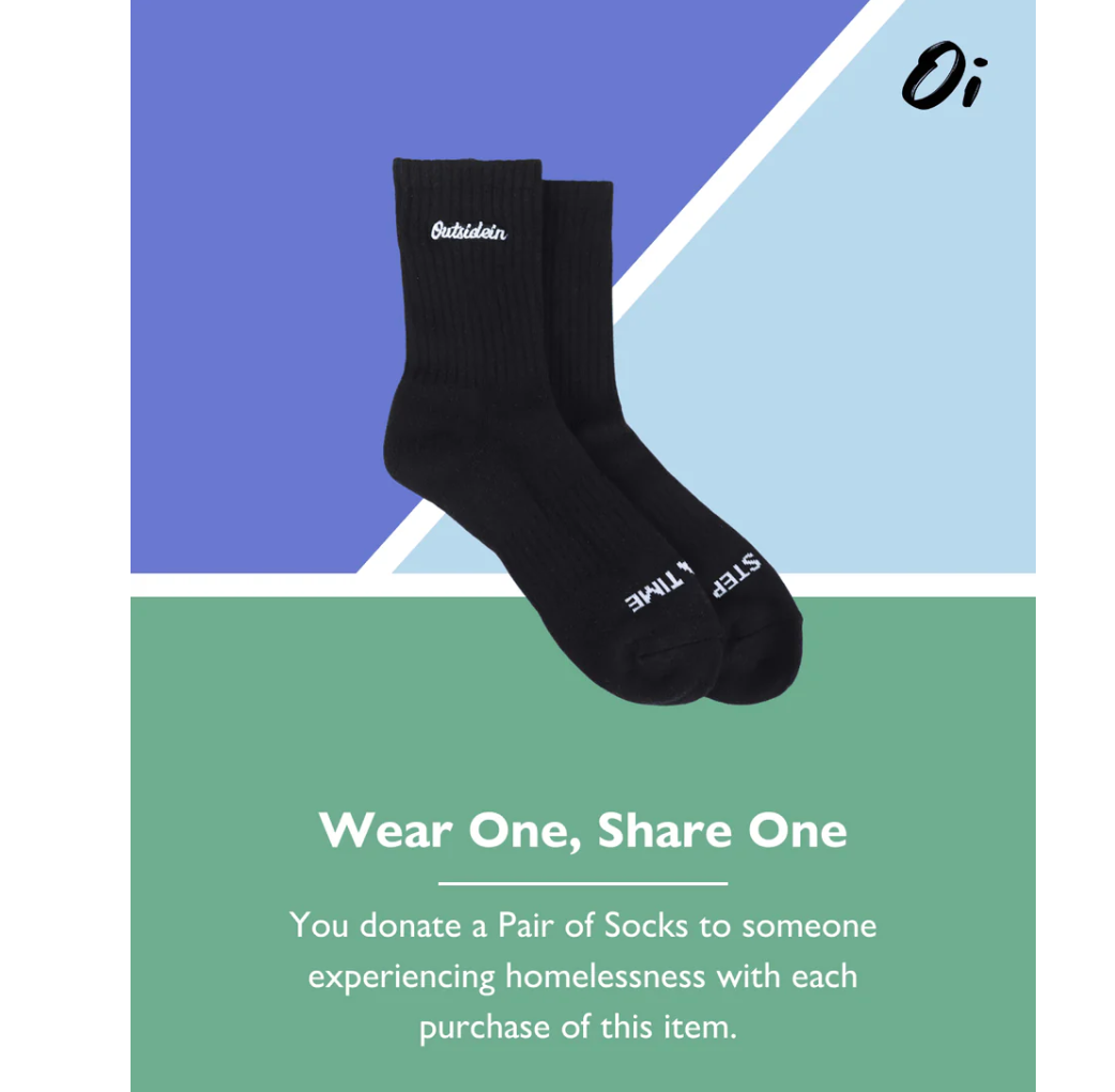 OutsideIn Socks l Wear One Share One