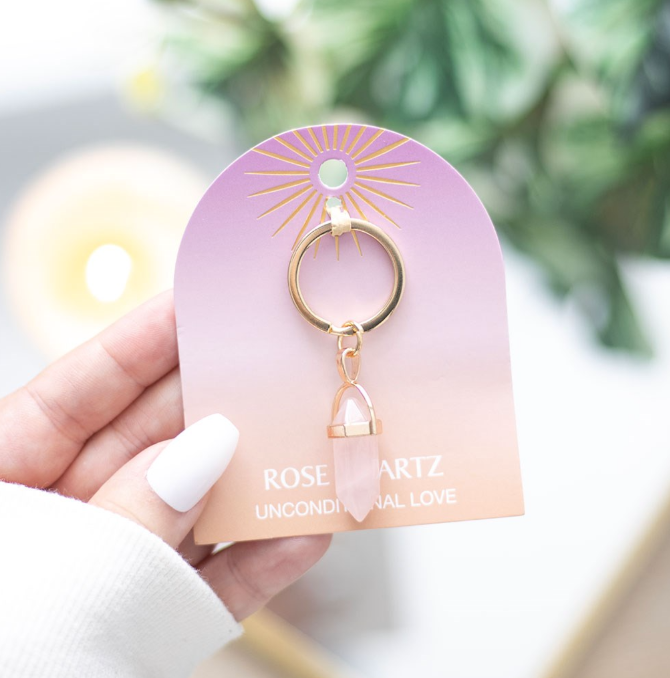 Rose Quartz Keyring