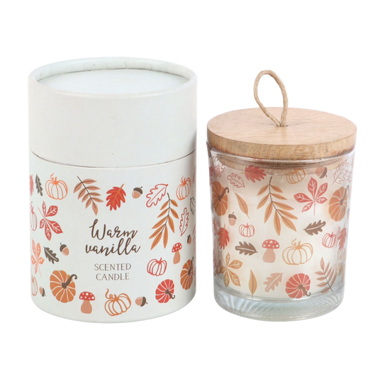 Warm Vanilla Glass Scented Candle