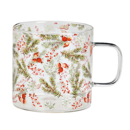 Autumn Berry Glass Mug
