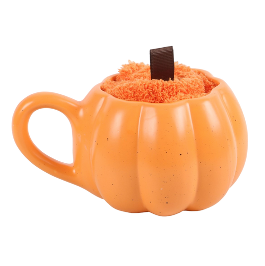 Pumpkin Ceramic Mug & Sock Set