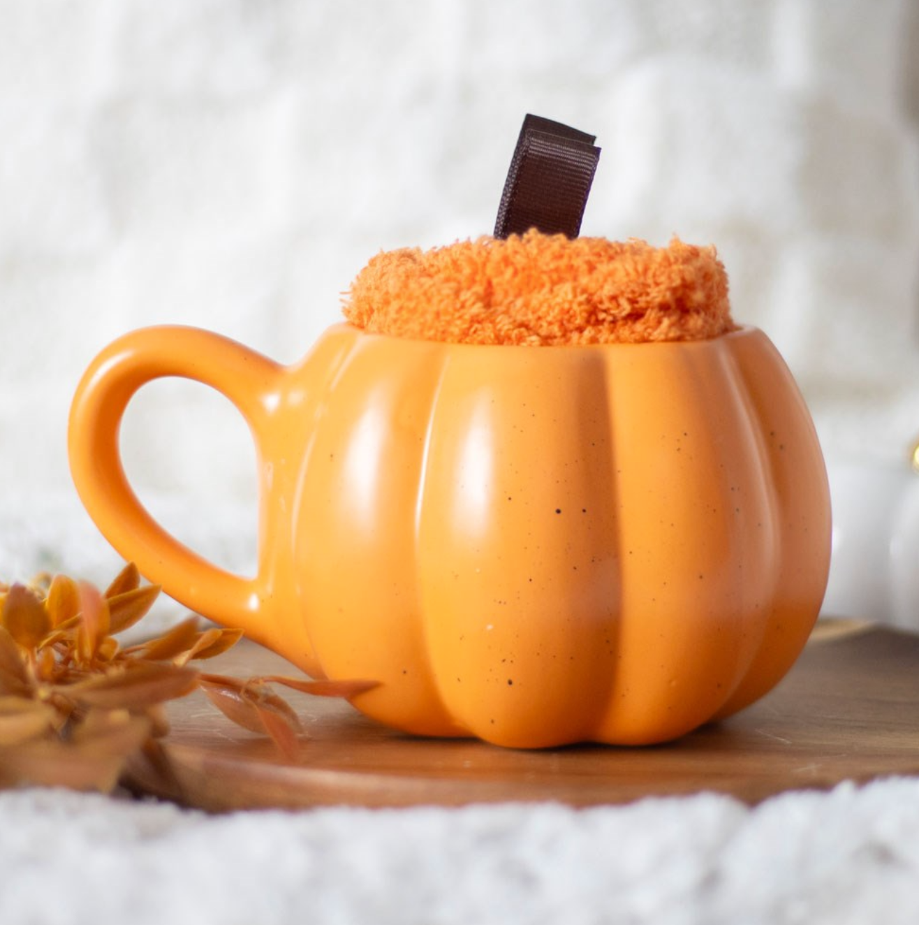 Pumpkin Ceramic Mug & Sock Set