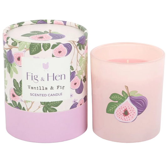 Vanilla & Fig Scented Glass Candle