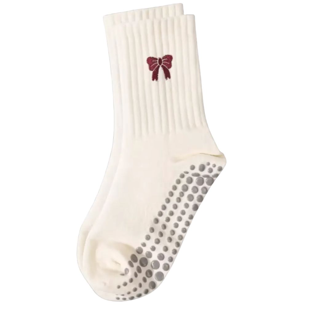 Pilates Bow Grip Ankle Socks