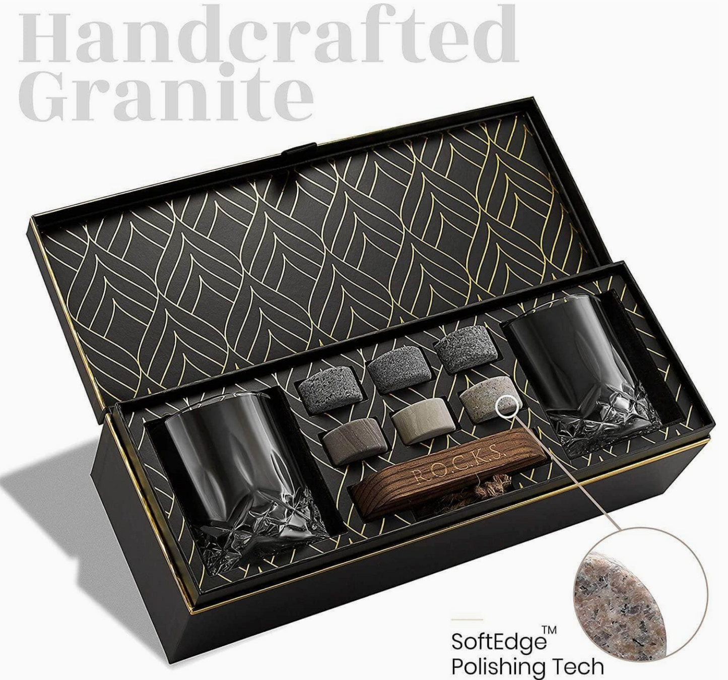 The Connoisseur's Set | Whiskey Glasses & Stones Set