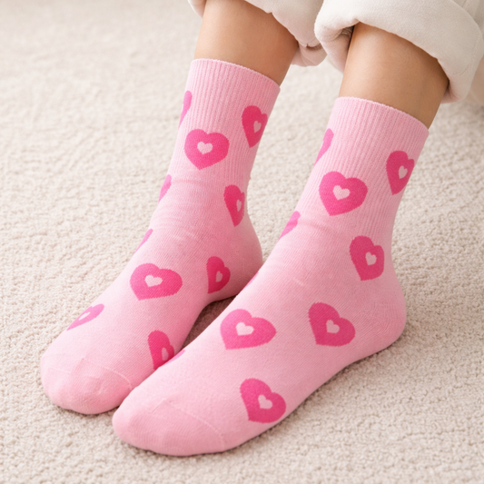Pink Heart Socks