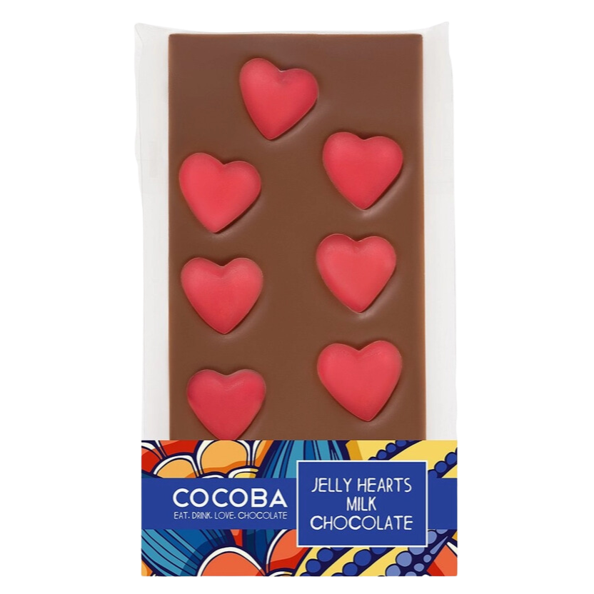 Jelly Hearts Milk Chocolate Bar